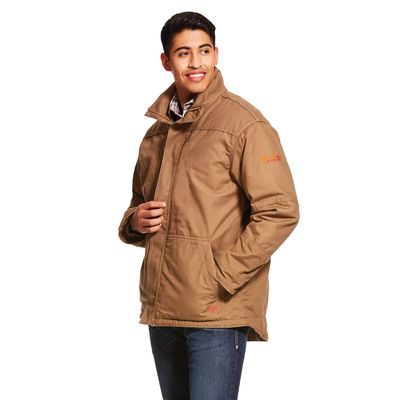 Men's FR Workhorse Insulated Jacket in Field Khaki, Size: Small by Ariat