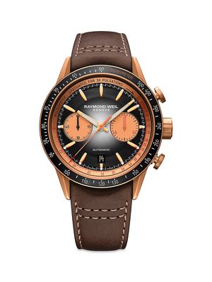 Men's Freelancer Bronze & Leather Chronograph Watch - Brown - Brown