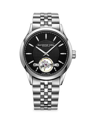Men's Freelancer Calibre Black & Stainless Steel Automatic Bracelet Watch - Black - Black