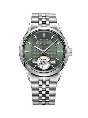 Men's Freelancer Green & Stainless Steel Automatic Bracelet Watch - Green - Green