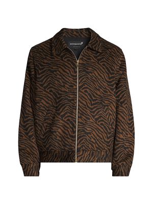 Men's Frequency Wool Zebra Jacket - Brown Tiger - Size Small - Brown Tiger - Size Small