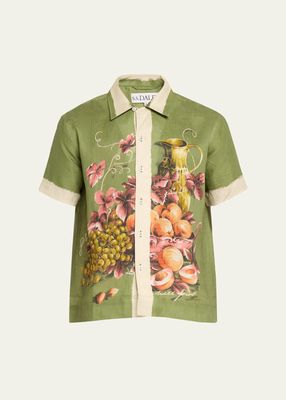 Men's Fruit Bowl Linen Camp Shirt