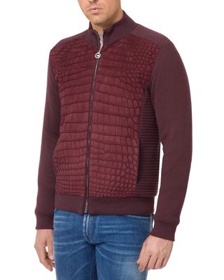 Men's Full-Zip Sweater w/ Crocodile Front