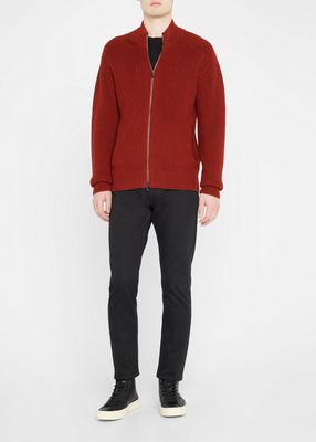 Men's Full-Zip Wool Cardigan Sweater