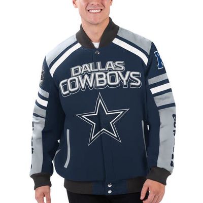 Men's G-III Extreme Navy Dallas Cowboys Power Forward Full-Snap Varsity Jacket