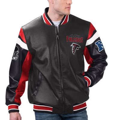 Men's G-III Sports by Carl Banks Black Atlanta Falcons Full-Zip Varsity Jacket