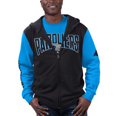 Men's G-III Sports by Carl Banks Black/Blue Carolina Panthers T-Shirt & Full-Zip Hoodie Combo Set