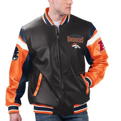 Men's G-III Sports by Carl Banks Black Denver Broncos Full-Zip Varsity Jacket