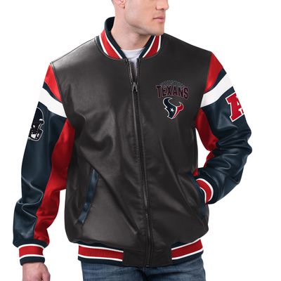 Men's G-III Sports by Carl Banks Black Houston Texans Full-Zip Varsity Jacket