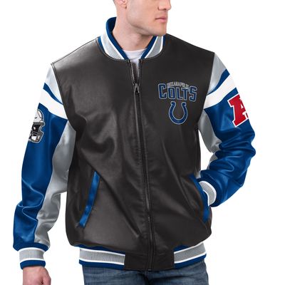 Men's G-III Sports by Carl Banks Black Indianapolis Colts Full-Zip Varsity Jacket