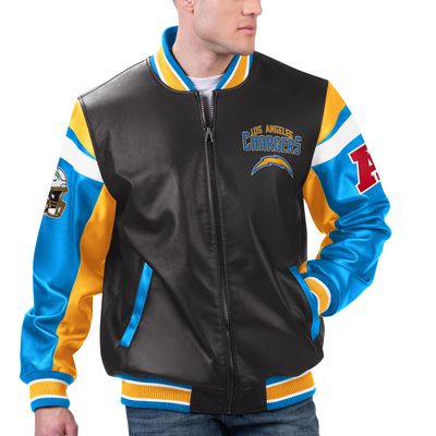 Men's G-III Sports by Carl Banks Black Los Angeles Chargers Full-Zip Varsity Jacket