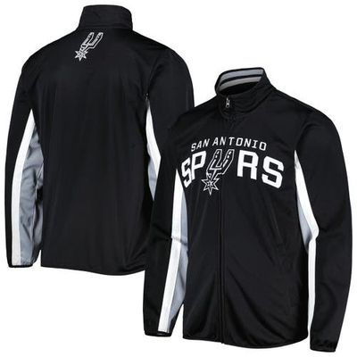 Men's G-III Sports by Carl Banks Black San Antonio Spurs Contender Wordmark Full-Zip Track Jacket