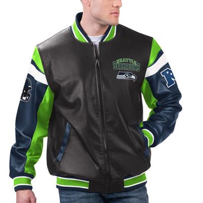 Men's G-III Sports by Carl Banks Black Seattle Seahawks Full-Zip Varsity Jacket