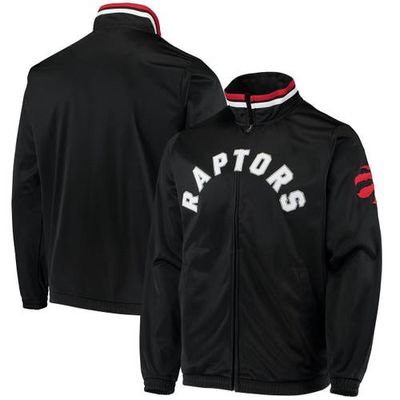 Men's G-III Sports by Carl Banks Black Toronto Raptors Dual Threat Tricot Full-Zip Track Jacket