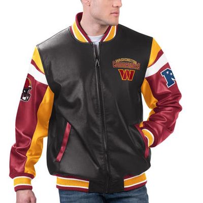 Men's G-III Sports by Carl Banks Black Washington Commanders Full-Zip Varsity Jacket