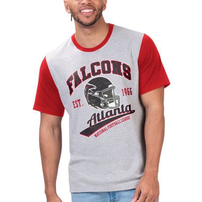 Men's G-III Sports by Carl Banks Gray Atlanta Falcons Black Label T-Shirt in Heather Gray