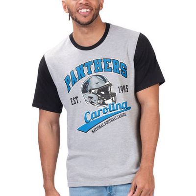Men's G-III Sports by Carl Banks Gray Carolina Panthers Black Label T-Shirt in Heather Gray