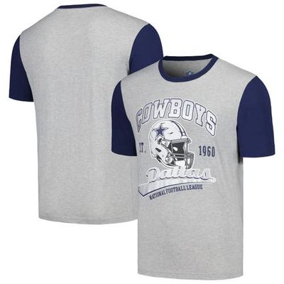 Men's G-III Sports by Carl Banks Gray Dallas Cowboys Black Label T-Shirt in Heather Gray