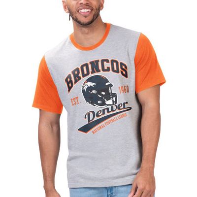 Men's G-III Sports by Carl Banks Gray Denver Broncos Black Label T-Shirt in Heather Gray