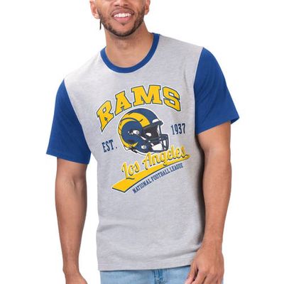 Men's G-III Sports by Carl Banks Gray Los Angeles Rams Black Label T-Shirt in Heather Gray