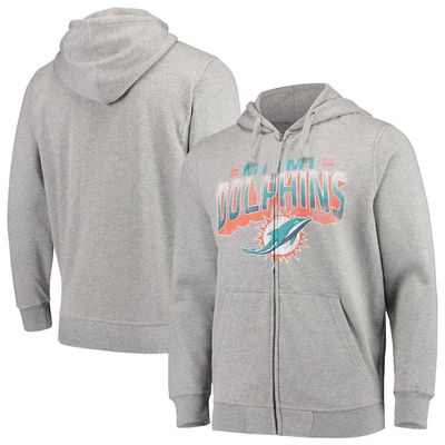 Men's G-III Sports by Carl Banks Gray Miami Dolphins Perfect Season Full-Zip Hoodie