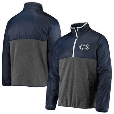 Men's G-III Sports by Carl Banks Gray/Navy Penn State Nittany Lions College Advanced Transitional Half-Zip Jacket