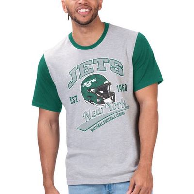 Men's G-III Sports by Carl Banks Gray New York Jets Black Label T-Shirt in Heather Gray