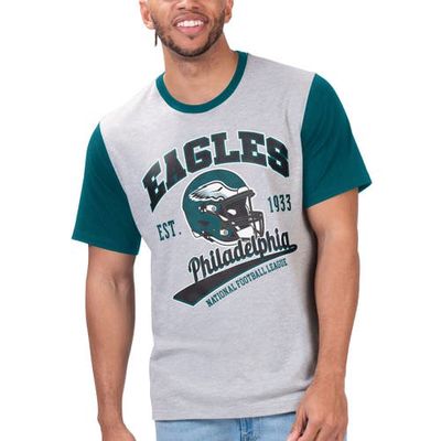 Men's G-III Sports by Carl Banks Gray Philadelphia Eagles Black Label T-Shirt in Heather Gray