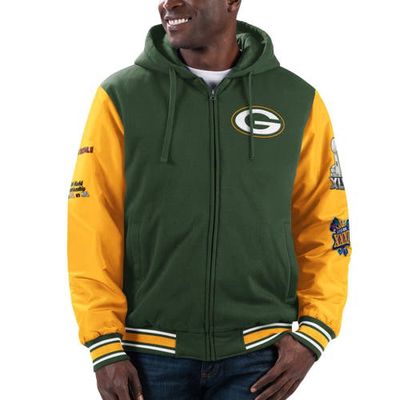 Men's G-III Sports by Carl Banks Green/Gold Green Bay Packers Player Option Full-Zip Hoodie