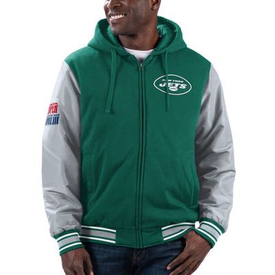 Men's G-III Sports by Carl Banks Green/Gray New York Jets Player Option Full-Zip Hoodie