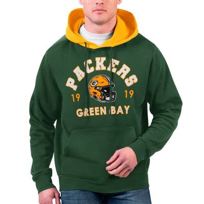 Men's G-III Sports by Carl Banks Green Green Bay Packers Colorblock Pullover Hoodie