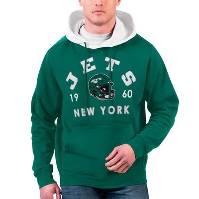 Men's G-III Sports by Carl Banks Green New York Jets Colorblock Pullover Hoodie