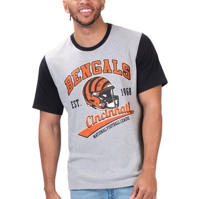 Men's G-III Sports by Carl Banks Heather Gray Cincinnati Bengals Black Label T-Shirt