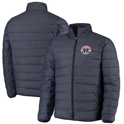 Men's G-III Sports by Carl Banks Heathered Navy Washington Wizards Playoff Packable Full-Zip Jacket in Heather Navy