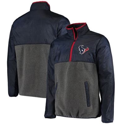Men's G-III Sports by Carl Banks Navy/Charcoal Houston Texans Advance Transitional Quarter-Zip Jacket