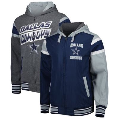 Men's G-III Sports by Carl Banks Navy/Gray Dallas Cowboys Full Back Reversible Full-Zip Hoodie Jacket