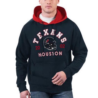 Men's G-III Sports by Carl Banks Navy Houston Texans Colorblock Pullover Hoodie