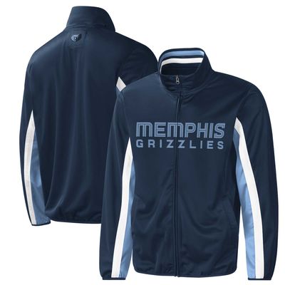 Men's G-III Sports by Carl Banks Navy Memphis Grizzlies Contender Wordmark Full-Zip Track Jacket