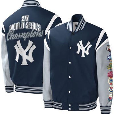 Men's G-III Sports by Carl Banks Navy New York Yankees Title Holder Full-Snap Varsity Jacket