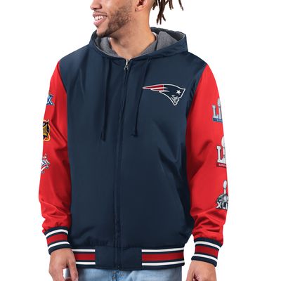Men's G-III Sports by Carl Banks Navy/Red New England Patriots Commemorative Reversible Full-Zip Jacket