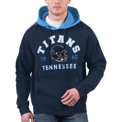 Men's G-III Sports by Carl Banks Navy Tennessee Titans Colorblock Pullover Hoodie