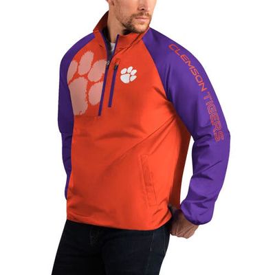 Men's G-III Sports by Carl Banks Orange Clemson Tigers Point Guard Raglan Half-Zip Jacket
