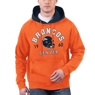 Men's G-III Sports by Carl Banks Orange Denver Broncos Colorblock Pullover Hoodie