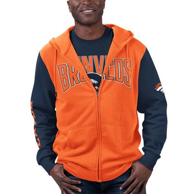 Men's G-III Sports by Carl Banks Orange/Navy Denver Broncos T-Shirt & Full-Zip Hoodie Combo Set