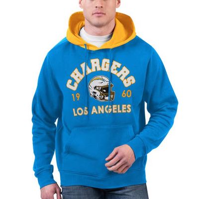 Men's G-III Sports by Carl Banks Powder Blue Los Angeles Chargers Colorblock Pullover Hoodie