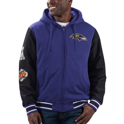 Men's G-III Sports by Carl Banks Purple/Black Baltimore Ravens Player Option Full-Zip Hoodie