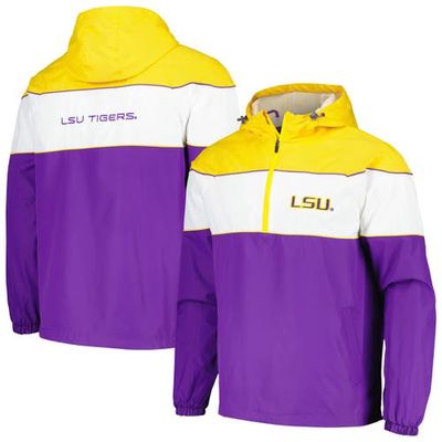 Men's G-III Sports by Carl Banks Purple LSU Tigers Center Line Half-Zip Raglan Hoodie Jacket