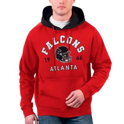 Men's G-III Sports by Carl Banks Red Atlanta Falcons Colorblock Pullover Hoodie