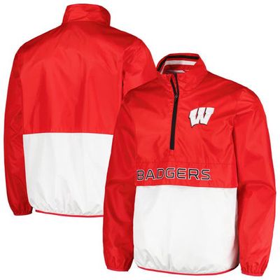 Men's G-III Sports by Carl Banks Red Wisconsin Badgers Cornerman Half-Zip Top