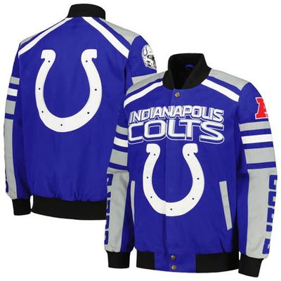 Men's G-III Sports by Carl Banks Royal Indianapolis Colts Power Forward Racing Full-Snap Jacket